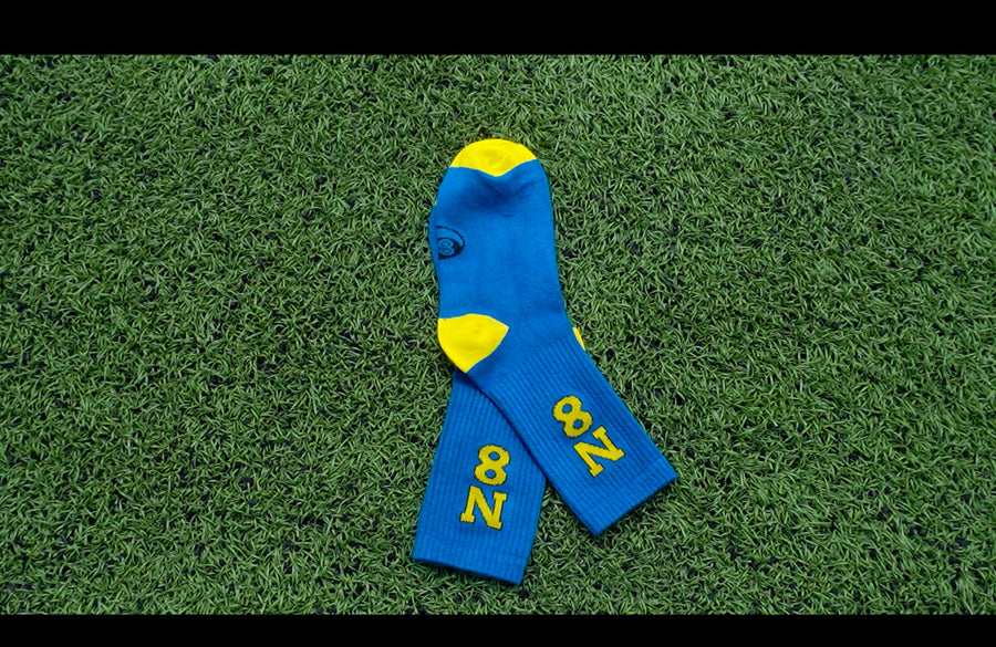 N8 Varsity Crew Socks — Midnight Blue