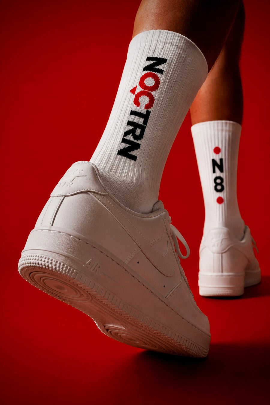 Dual Mark Cushioned Crew Socks — Red