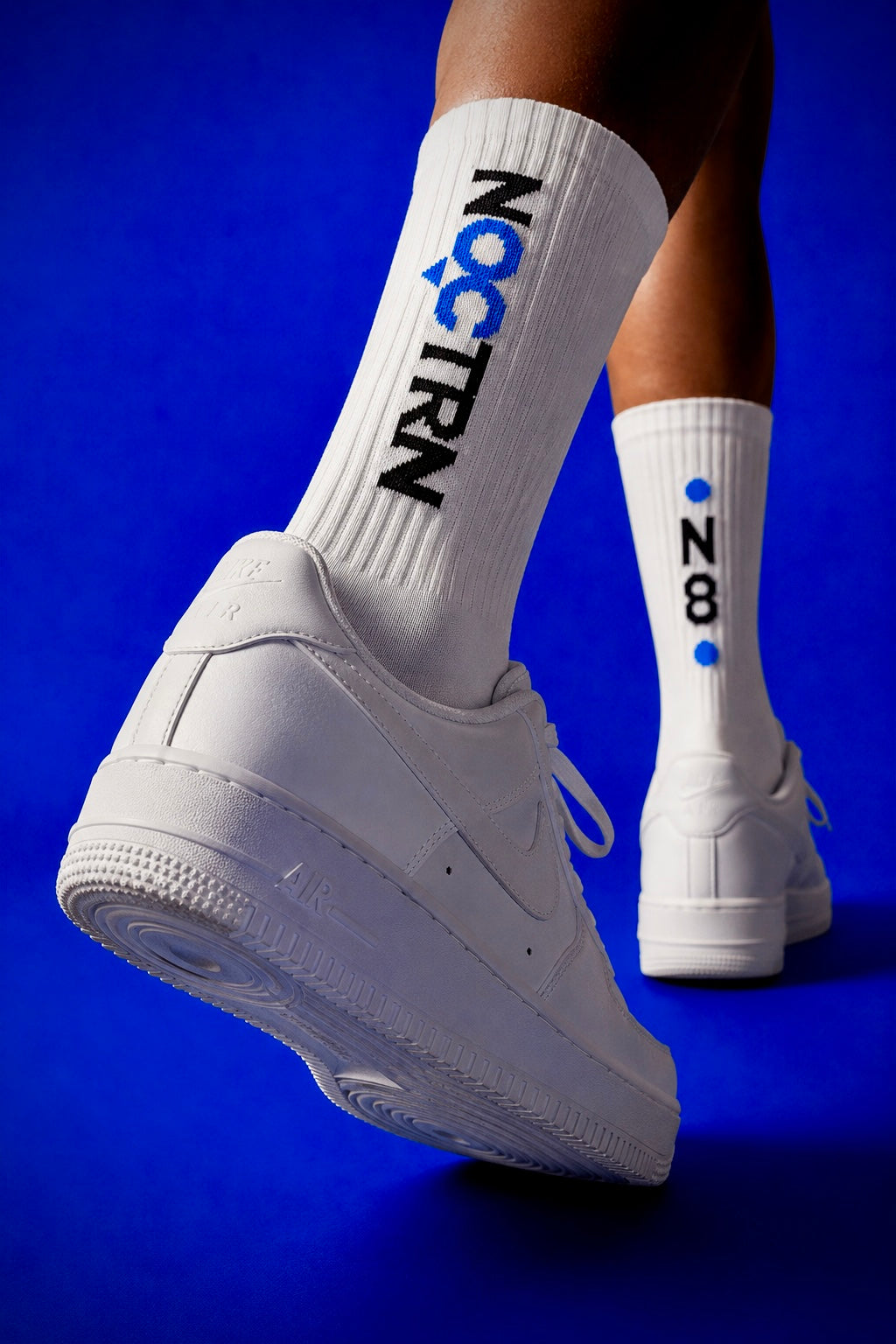 Dual Mark Cushioned Crew Socks — Blue