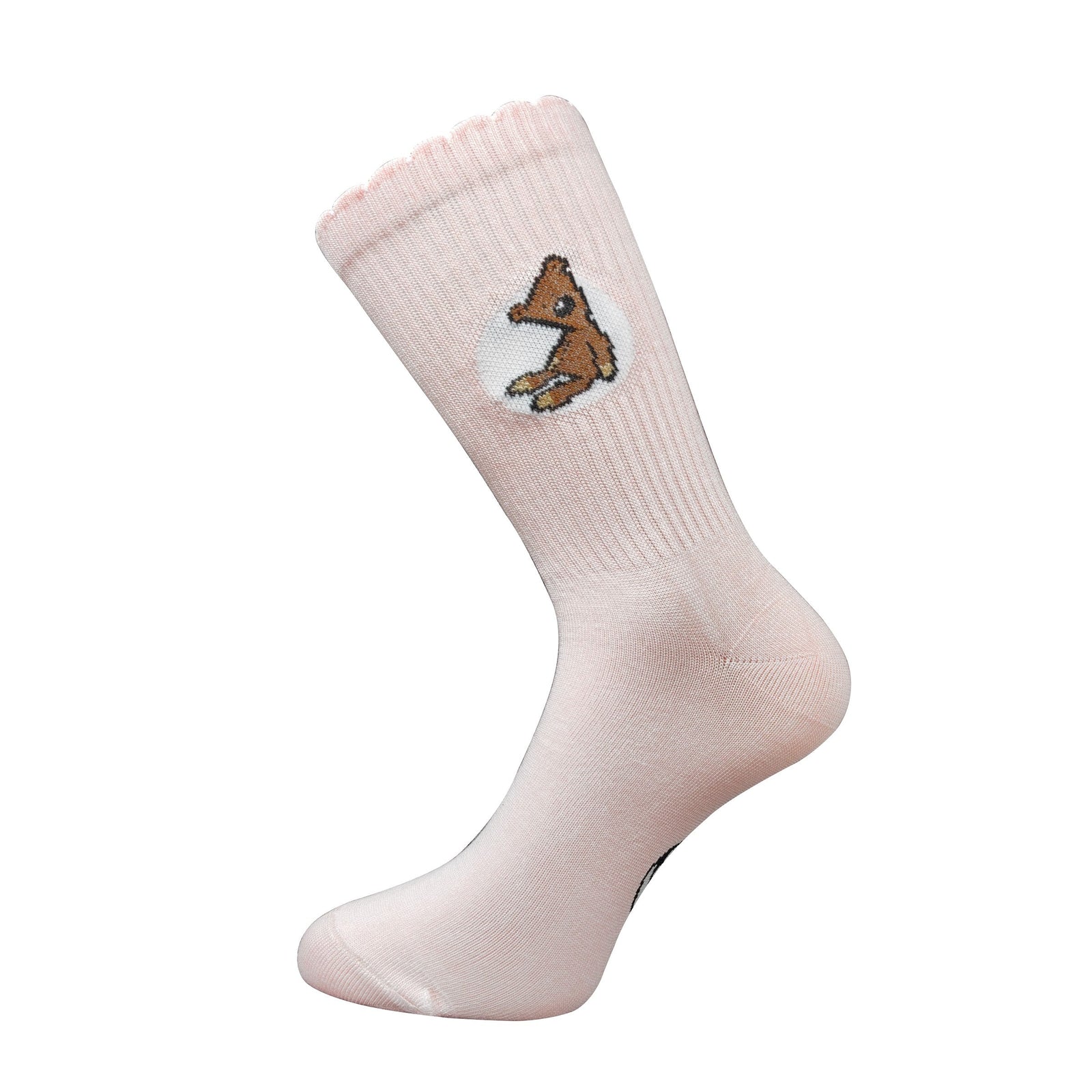 Mr. Bean Ruffle Crew Socks — Pink