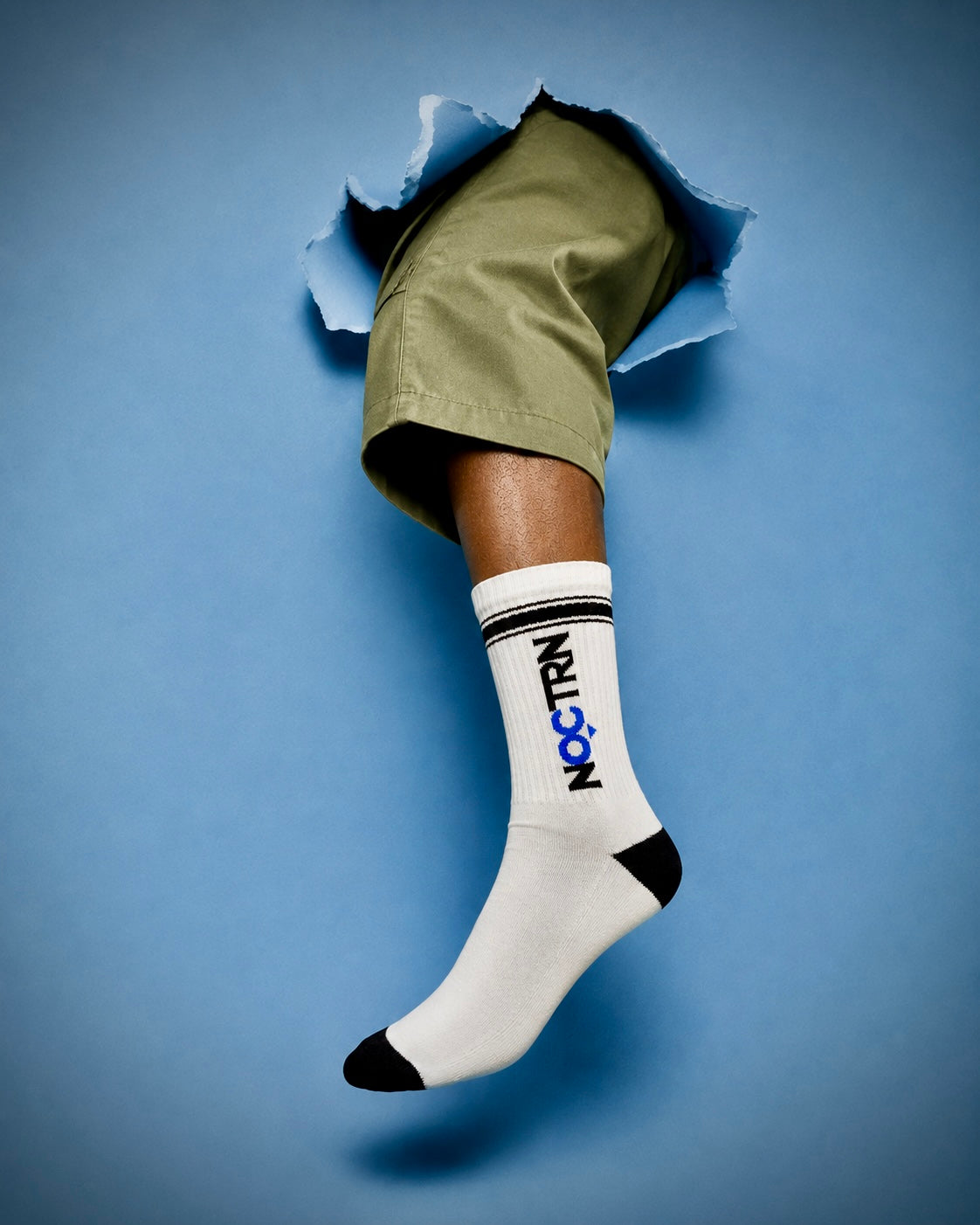 Dual Mark Cushioned Crew Socks — Blue